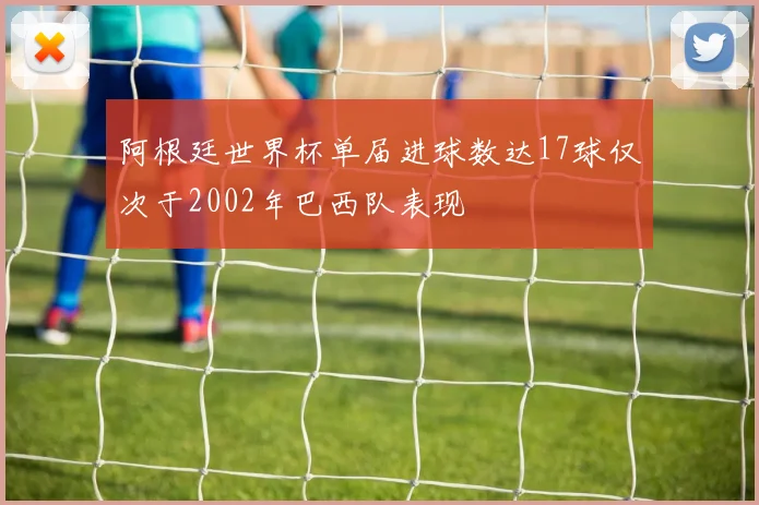 阿根廷世界杯单届进球数达17球仅次于2002年巴西队表现